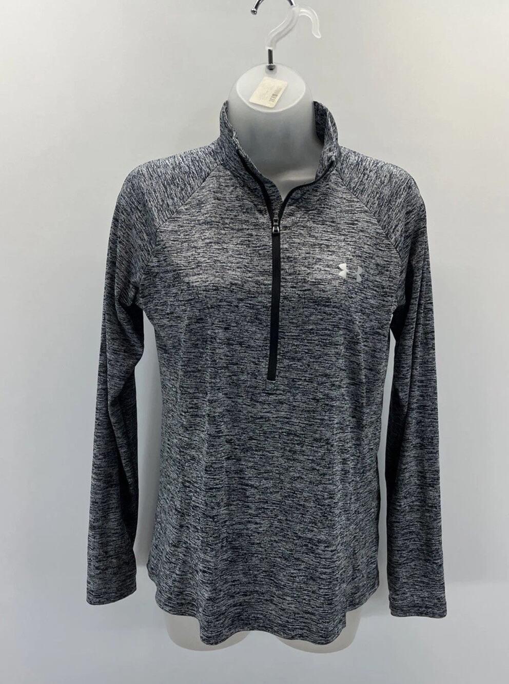 Under Armour Tech 1/2 Zip Twist Pullover Womens Size M Gray Long Sleeve Light